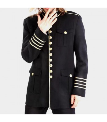 Men Gothic Military Officer Blazer Coat